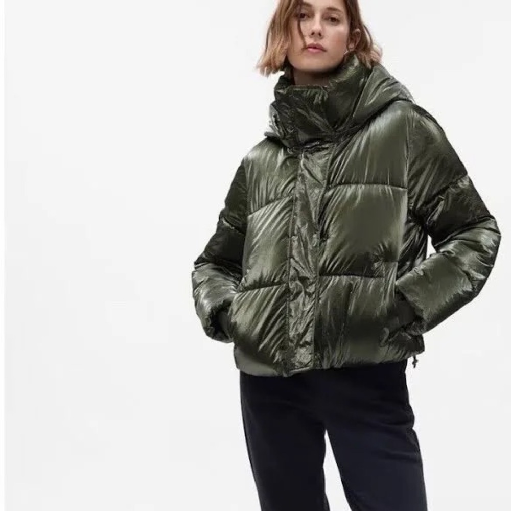 ▫️Gap▫️Cropped Metallic Puffer Jacket
